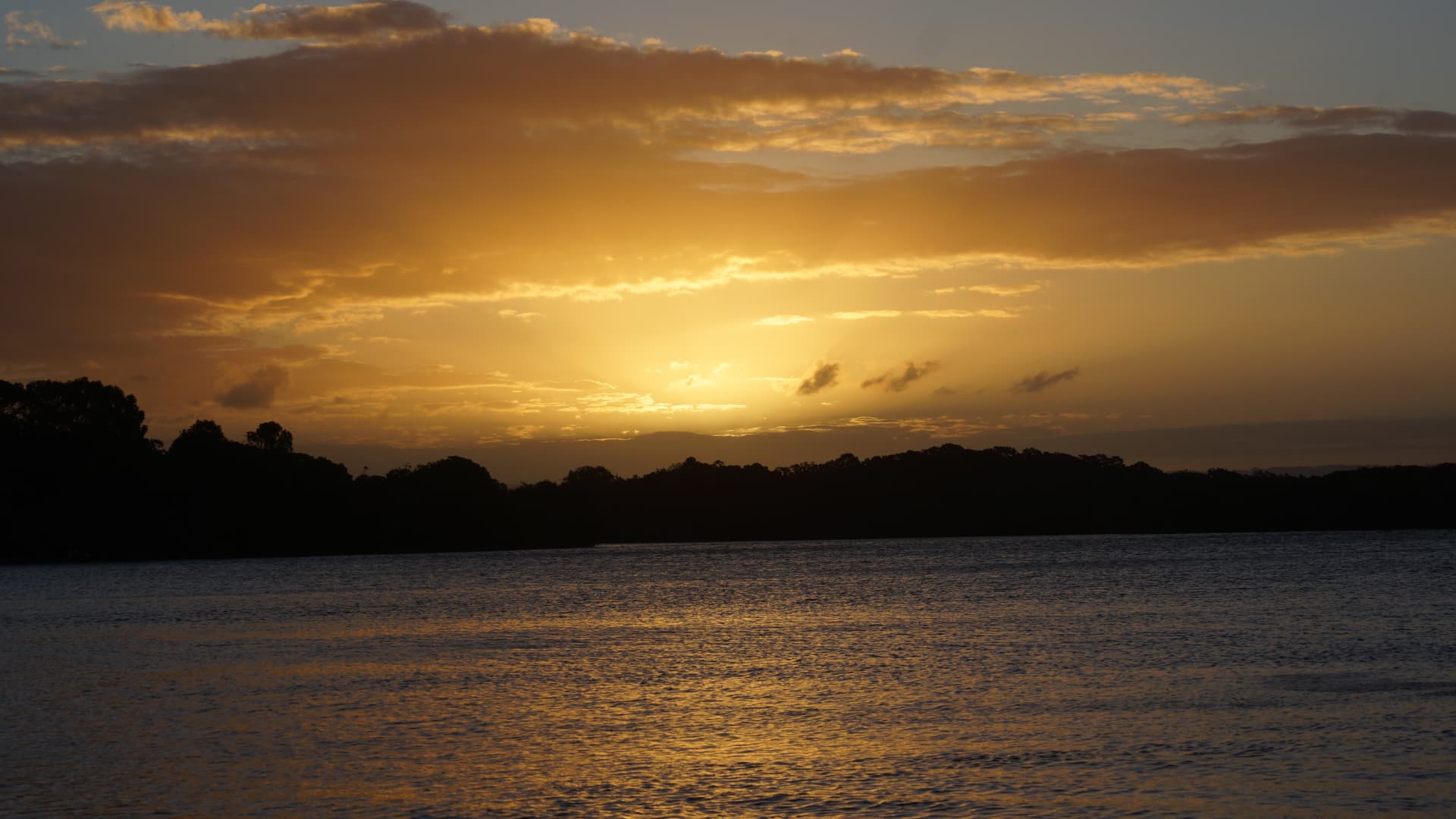 Sunset over the water near the clinic